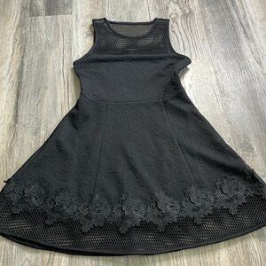 Express Women’s Black Dress with Floral Embellishment, size 4